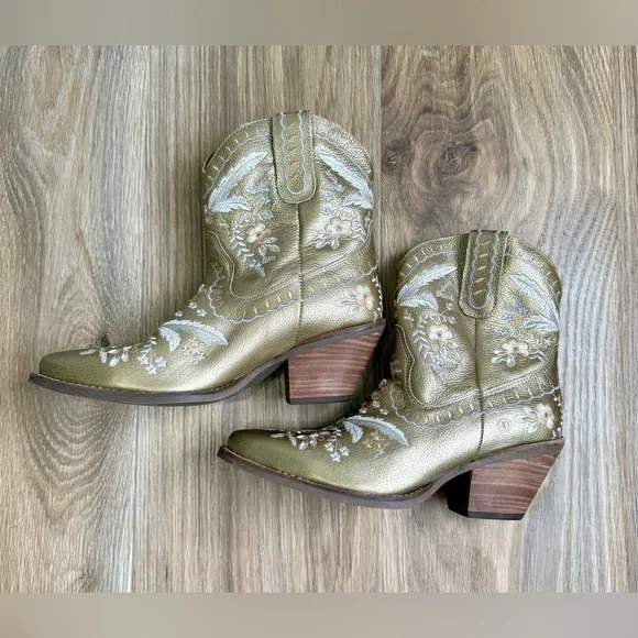 Dingo Primrose Ankle Boot Gold Womens Size 8.5 NWT - Picture 4 of 7